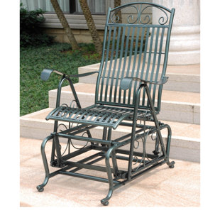 wrought iron glider chair