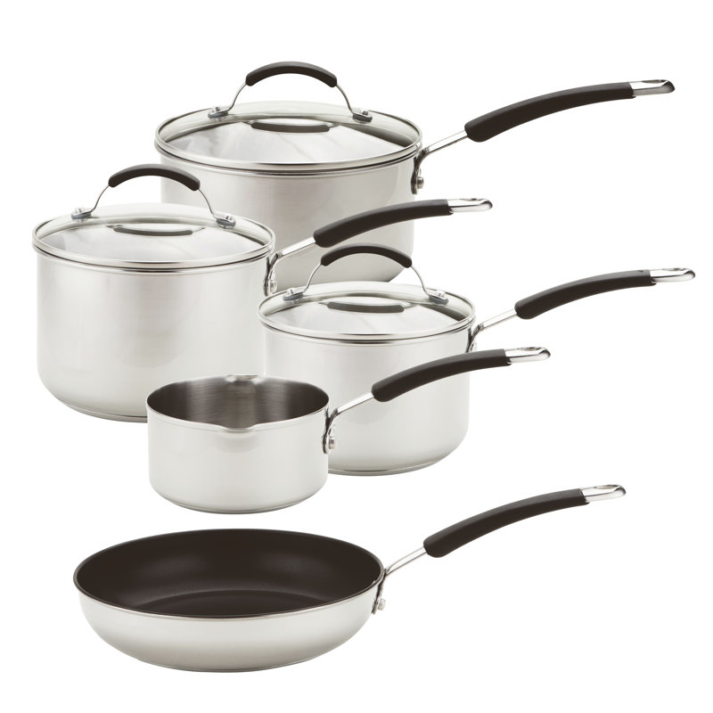 Meyer 5 Piece Stainless Steel Non Stick Pots And Pans Set Reviews Wayfair Co Uk