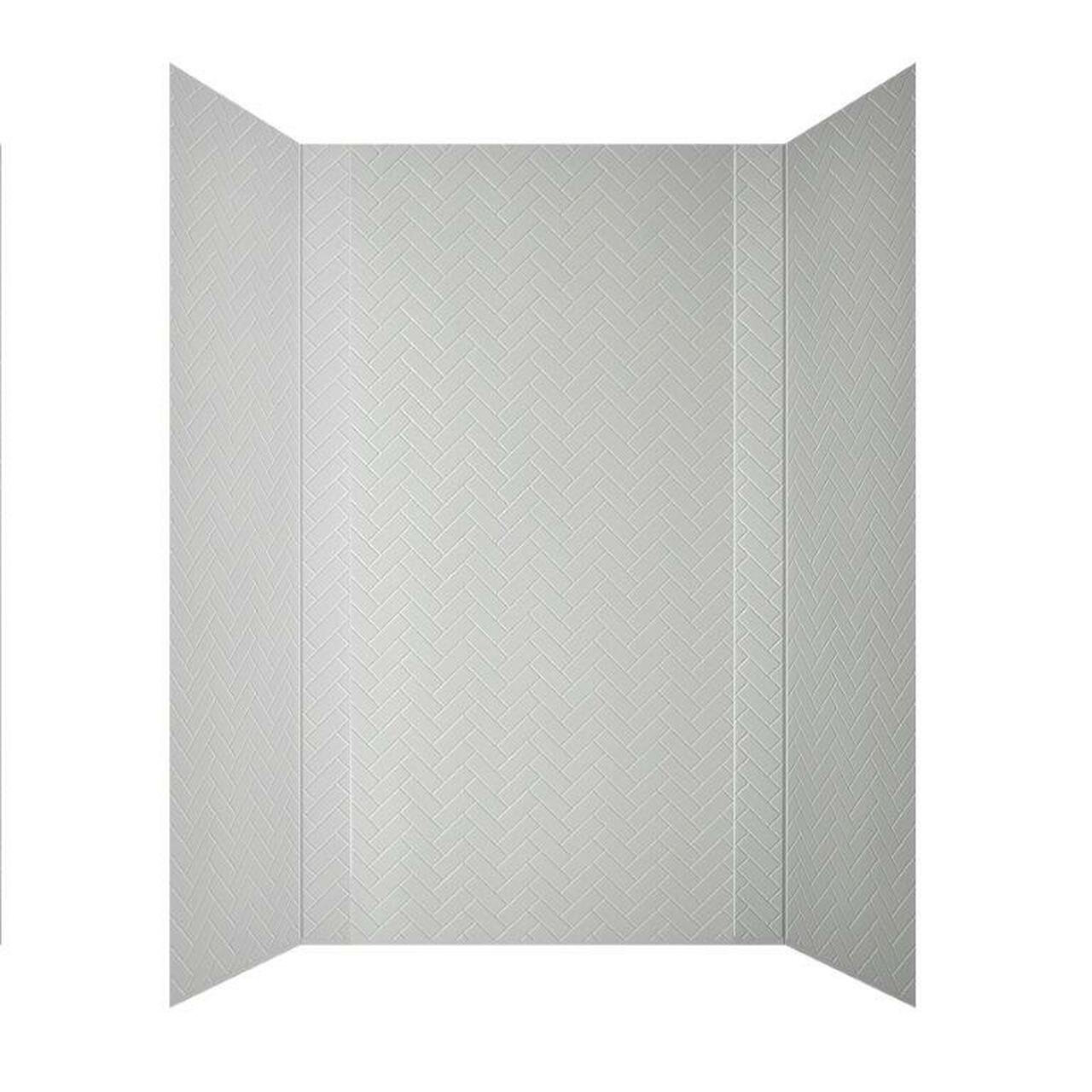 FromPlainToBeautifulInHours Herringbone Tile Mirroflex Tub and