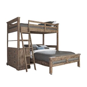 Berrima Twin over Twin L-Shaped Bunk Bed with 4 Drawer Chest and Lower Bed
