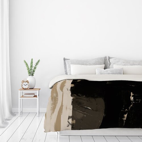 East Urban Home Black And Taupe Abstract Duvet Cover Wayfair