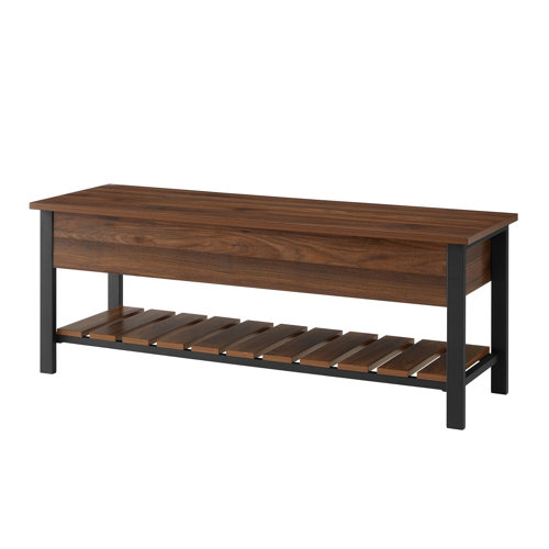 Bennett Open-Top Storage Bench Three Posts Colour: Dark Walnut