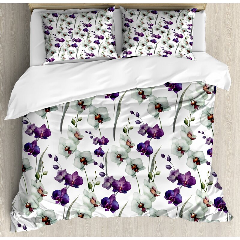 East Urban Home Watercolor Flower Duvet Cover Set Wayfair