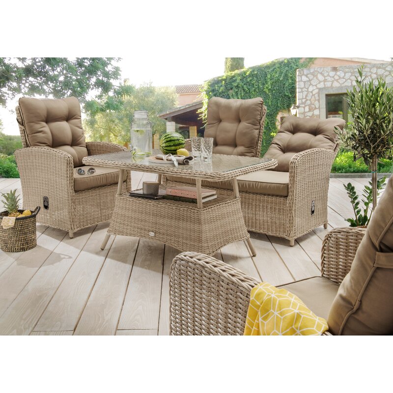 Garten Living 4Sitzer LoungeSet Vokolida aus Polyrattan