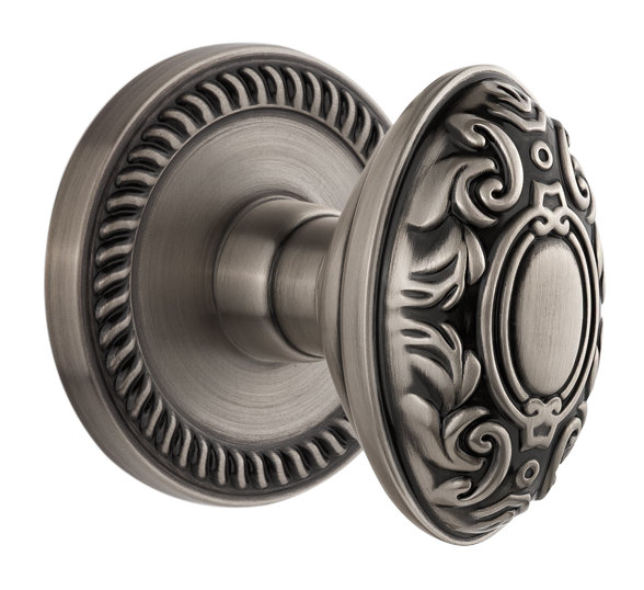 Single Dummy Grandeur Newport Rosette with Hyde Park Knob Vintage Brass