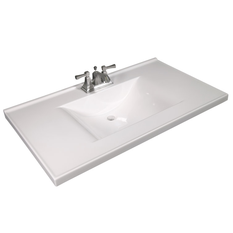 Design House Contempo Cultured Marble Vanity Top 37 Solid White Wayfair