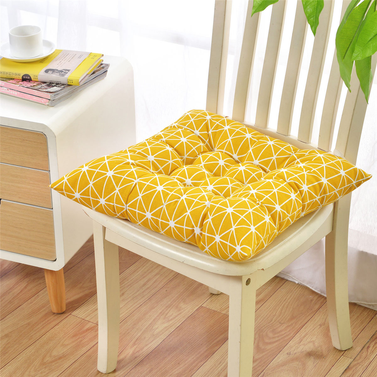 Bethany Yellow Floral Rocking Chair Cushions Machine Washable Barnett