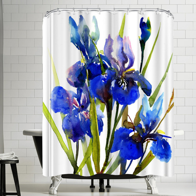 East Urban Home Suren Nersisyan Irises Blue Single Shower Curtain Wayfair