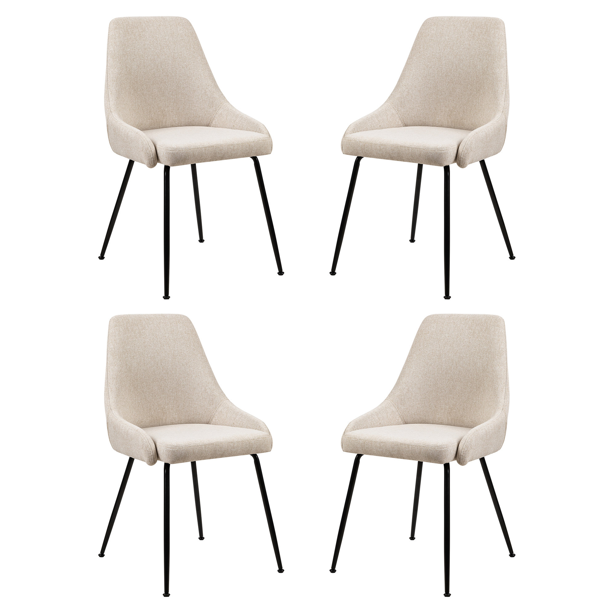 Corrigan Studio® Fabric Beige Upholstered Dining Chairs,Set Of 4 Wayfair