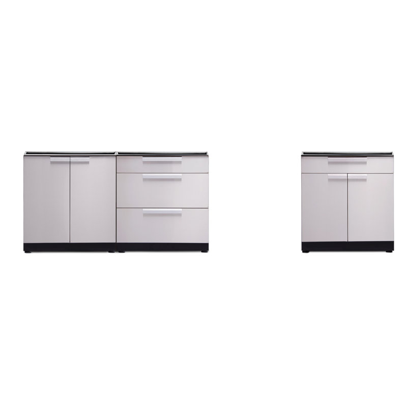 Newage Products Stainless Steel 3 Piece Modular Outdoor Kitchen Cabinet Wayfair