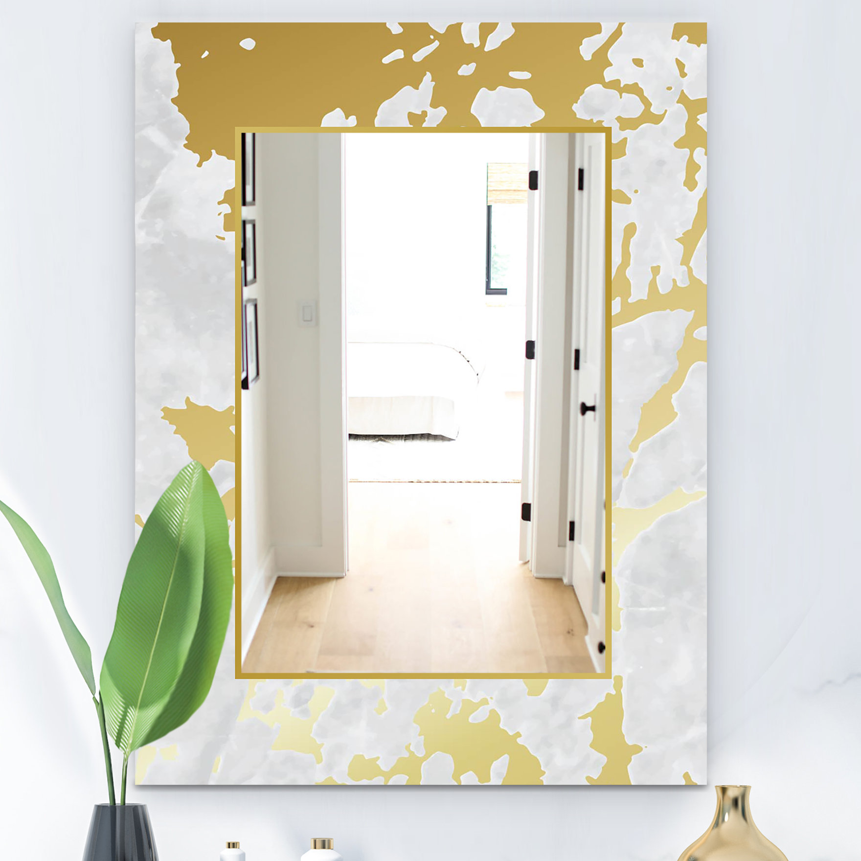 East Urban Home Capital Botanical Bliss Glam Bathroom Mirror | Wayfair