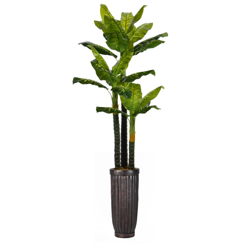 Bayou Breeze Real Touch Floor Evergreen Tree In Planter Reviews Wayfair
