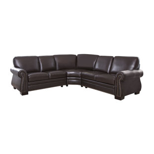 Barnabas Leather Sectional by Darby Home Co Today Only Sale