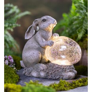 Brown Cast Iron Holiday Easter Rabbit Bunny Traditional Statue Figurine Decor