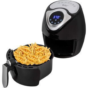 LED Touchscreen 8 Cooking Presets 5.3-Quarts Electric Air Fryer with 10 Piece Accessory Set 60 Minute Timer GoWISE USA Air Fryer 50 Recipes 