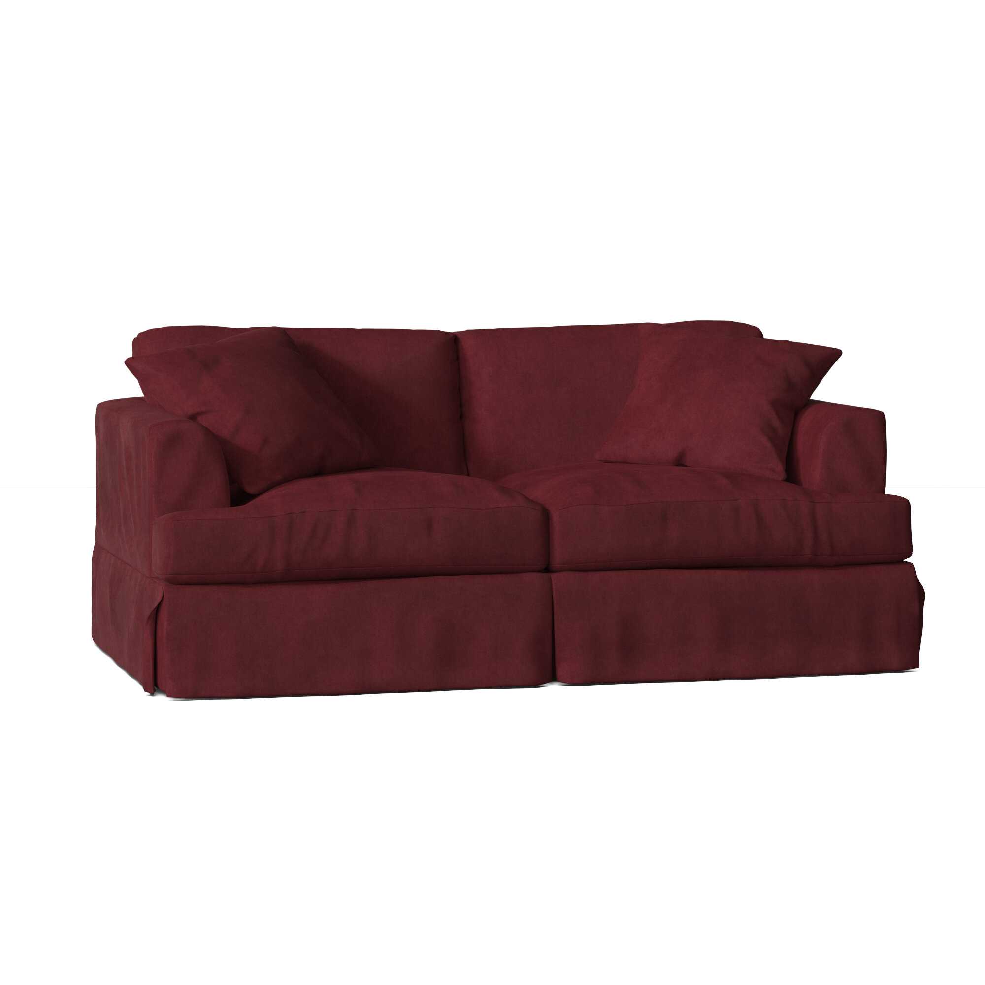 Lucia 68” Recessed Arm Slipcovered Loveseat with Reversible Cushions