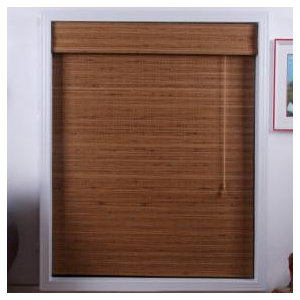 Aymeric Semi-Sheer Light Filtration Roman Shade in , Dali Natural Brown