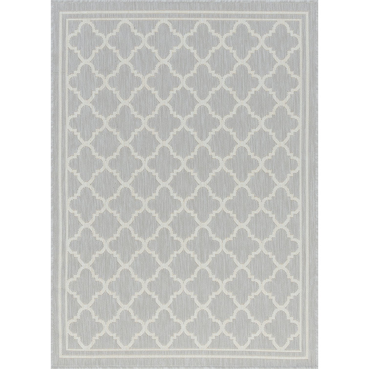 Three Posts™ Dewsbury Flatweave Gray Indoor/Outdoor Rug & Reviews | Wayfair