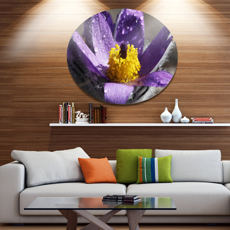 Designart Purple Flower With Yellow Stigma Photographic Print On