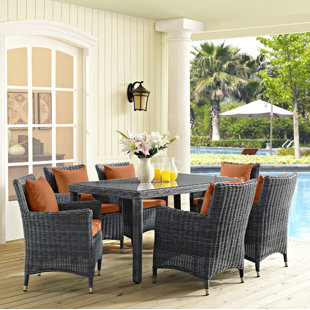 Go to store & view more images Keiran 7 Piece Dining Set with Sunbrella Cushions by Brayden Studio