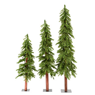 3 Piece Natural Alpine Artificial Christmas Tree Set 3 Piece Natural Alpine Artificial Christmas Tree Set