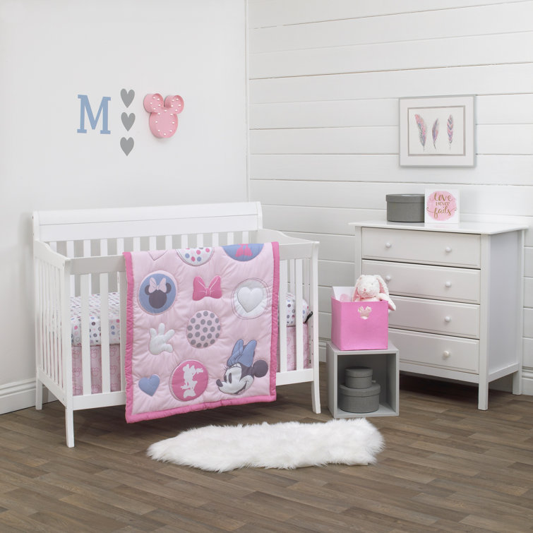 Disney Minnie Mouse Pretty 3 Piece Crib Bedding Set Reviews Wayfair
