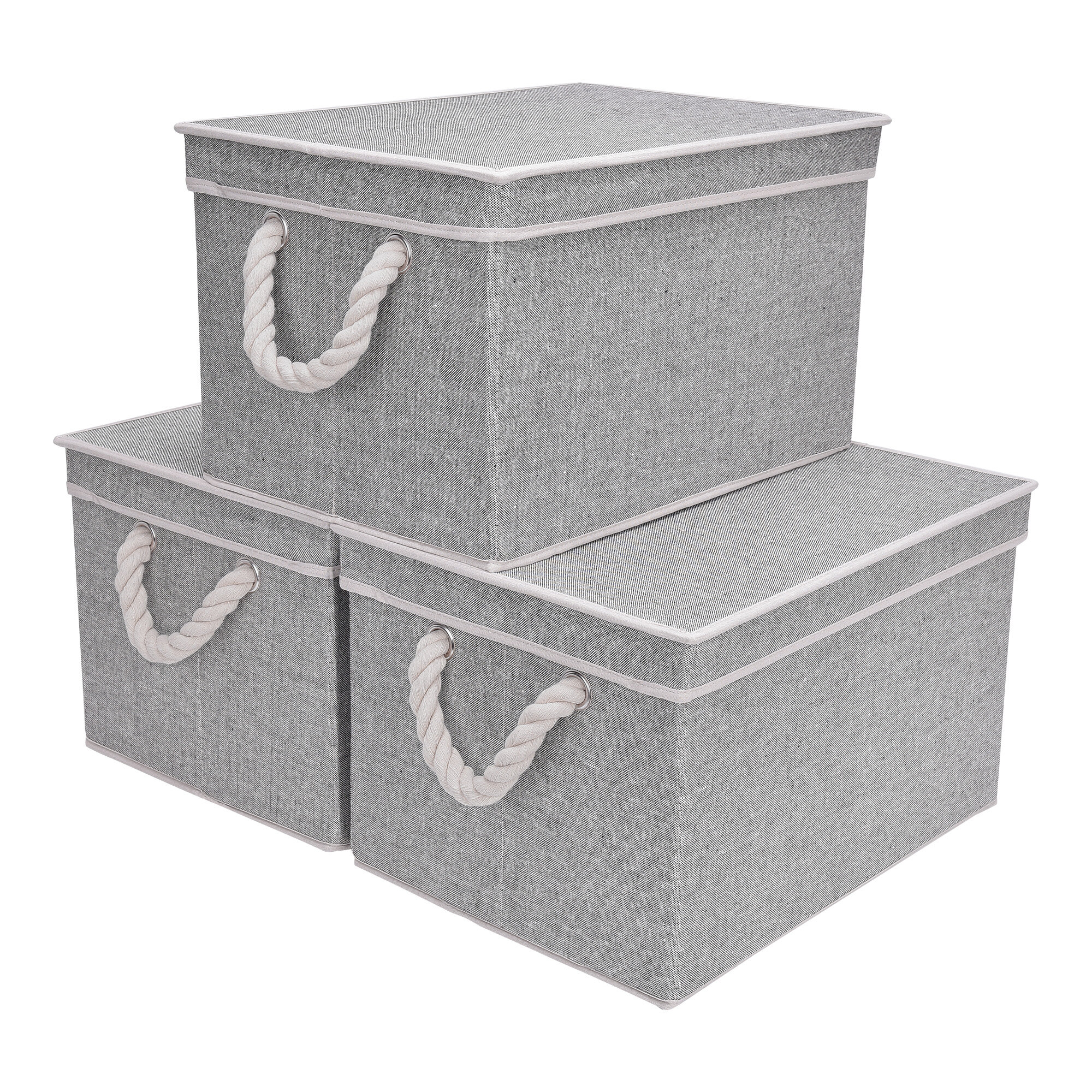 Black Underbed Storage Boxes With Lids & Basket 5 Piece Set