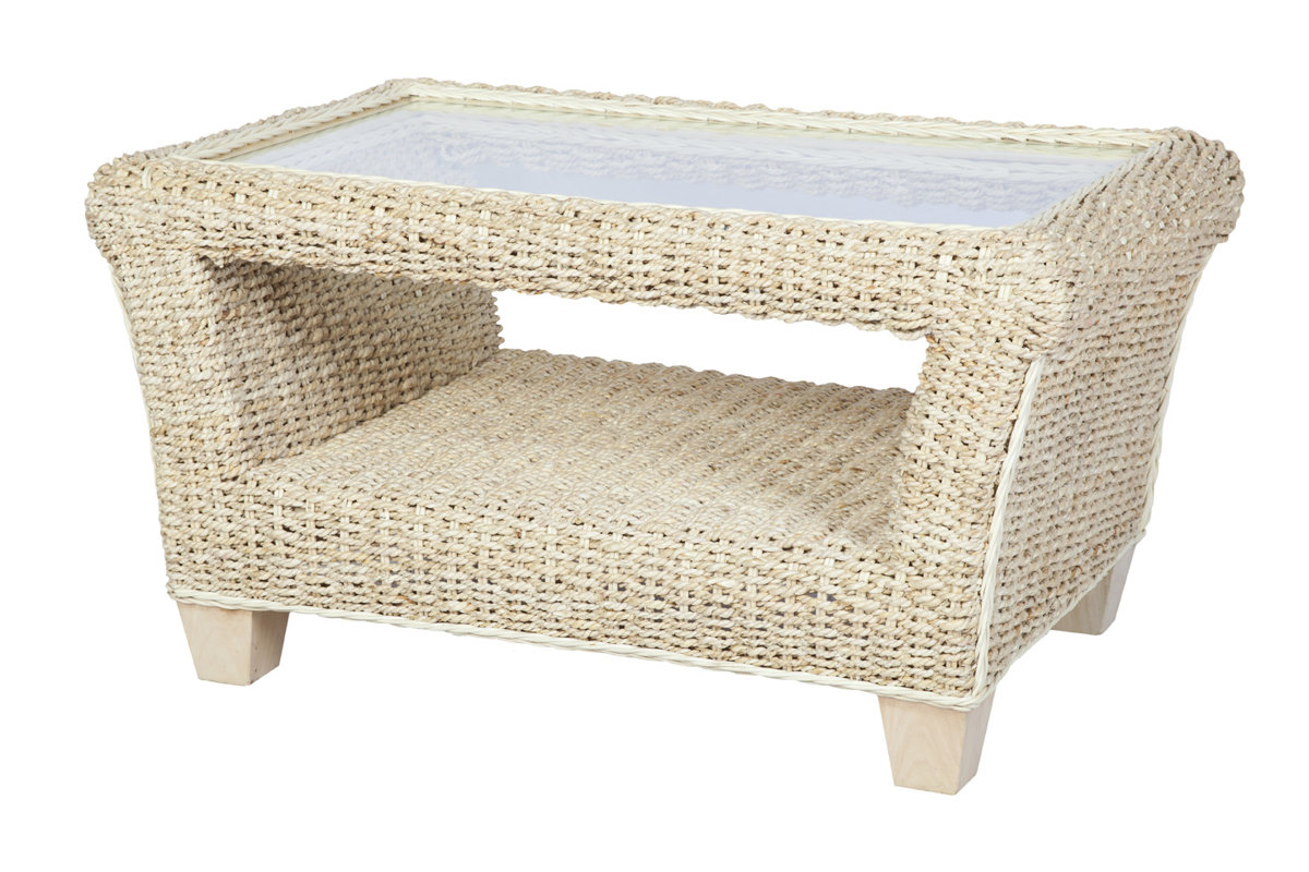 Beachcrest Home Grover Banana Leaf Coffee Table With Storage Grover Banana Leaf Coffee Table With Storage