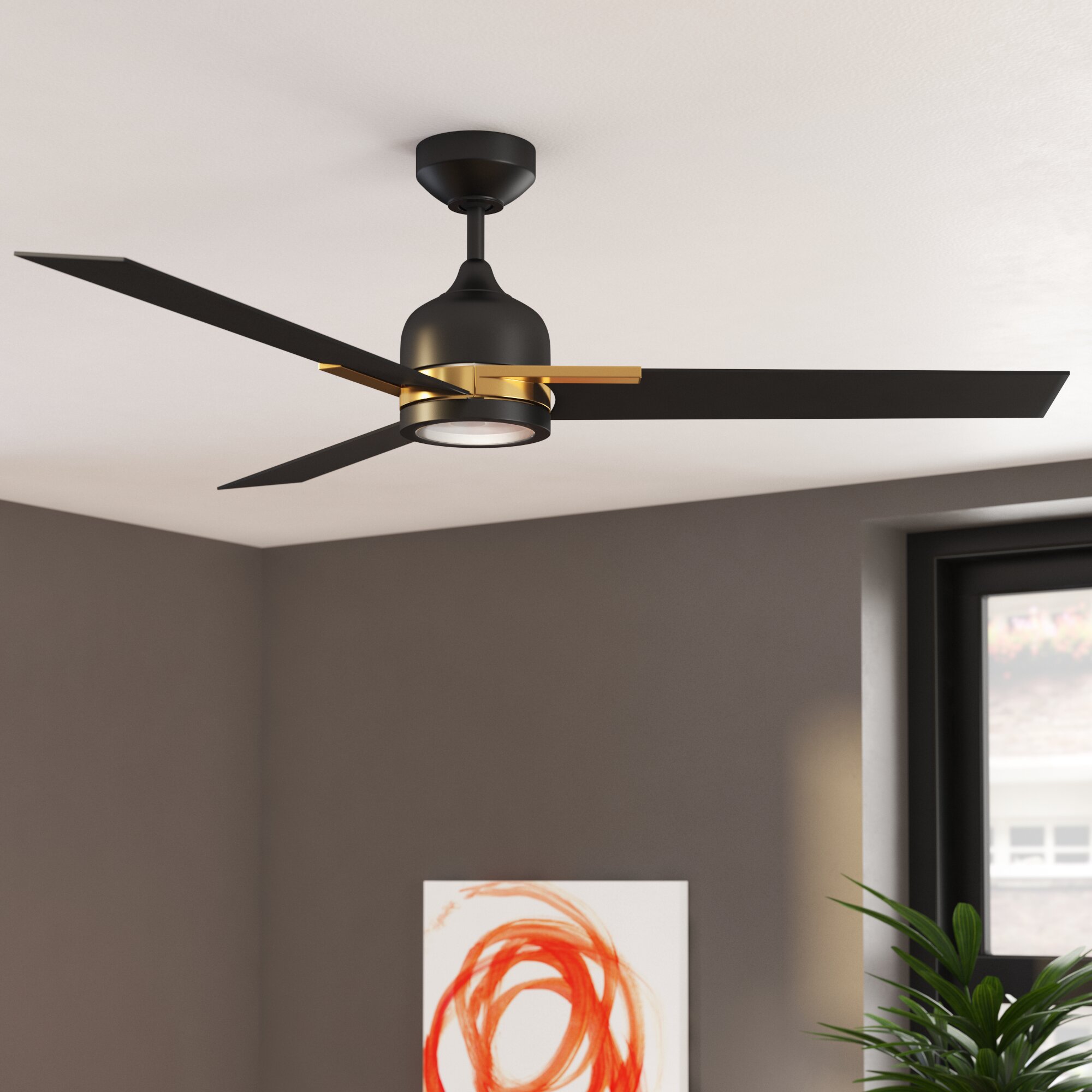 black brass ceiling fan