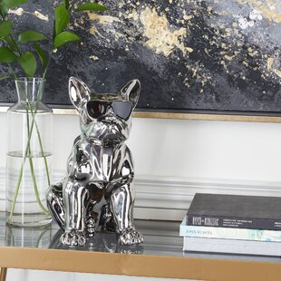 Casual Bulldog Black GRWGLE French Bulldog Sculpture Statue Desktop Decoration