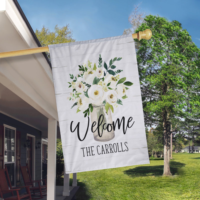 Boutique Monogram Floral Monogram 2 Sided Polyester 36 X 24 In House Flag Wayfair