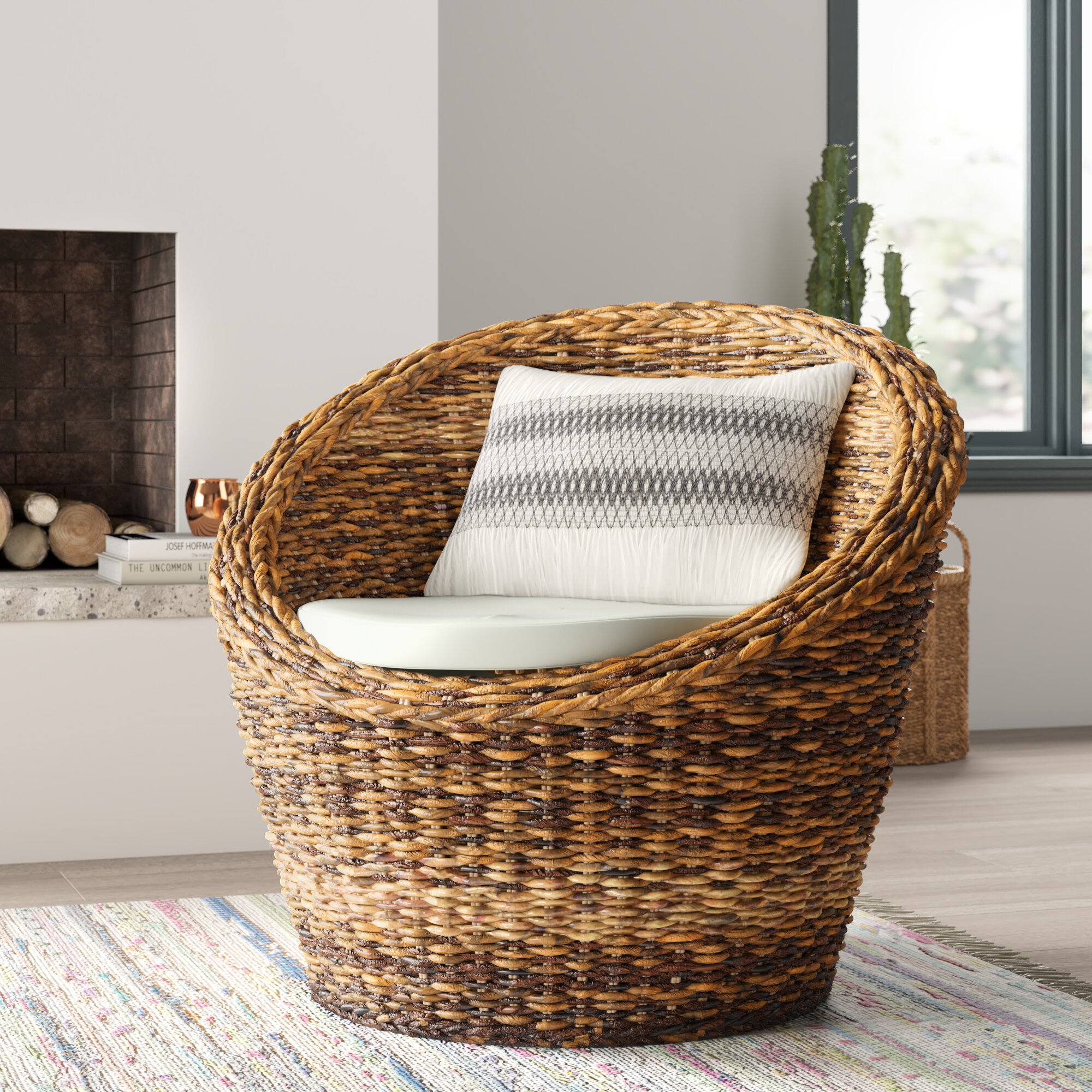 barrel wicker chair