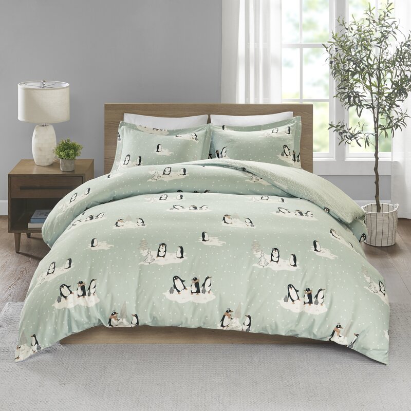 The Holiday Aisle Bruce Cozy Flannel Duvet Cover Set Reviews