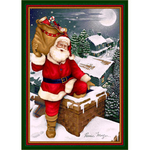 Kitchen Christmas Rugs Wayfair Winter Seasonal Up On The Housetop Christmas Area Rug