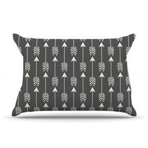 Amanda Lane 'Tribal Arrows Dark Gray' Pillow Case