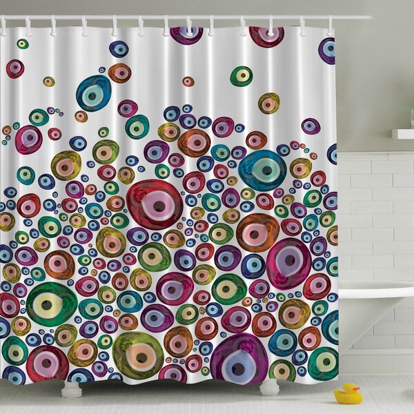 Waterproof Fabric Hiding Teddy Bear Shower Curtain Liner Bathroom Mat Set Hooks
