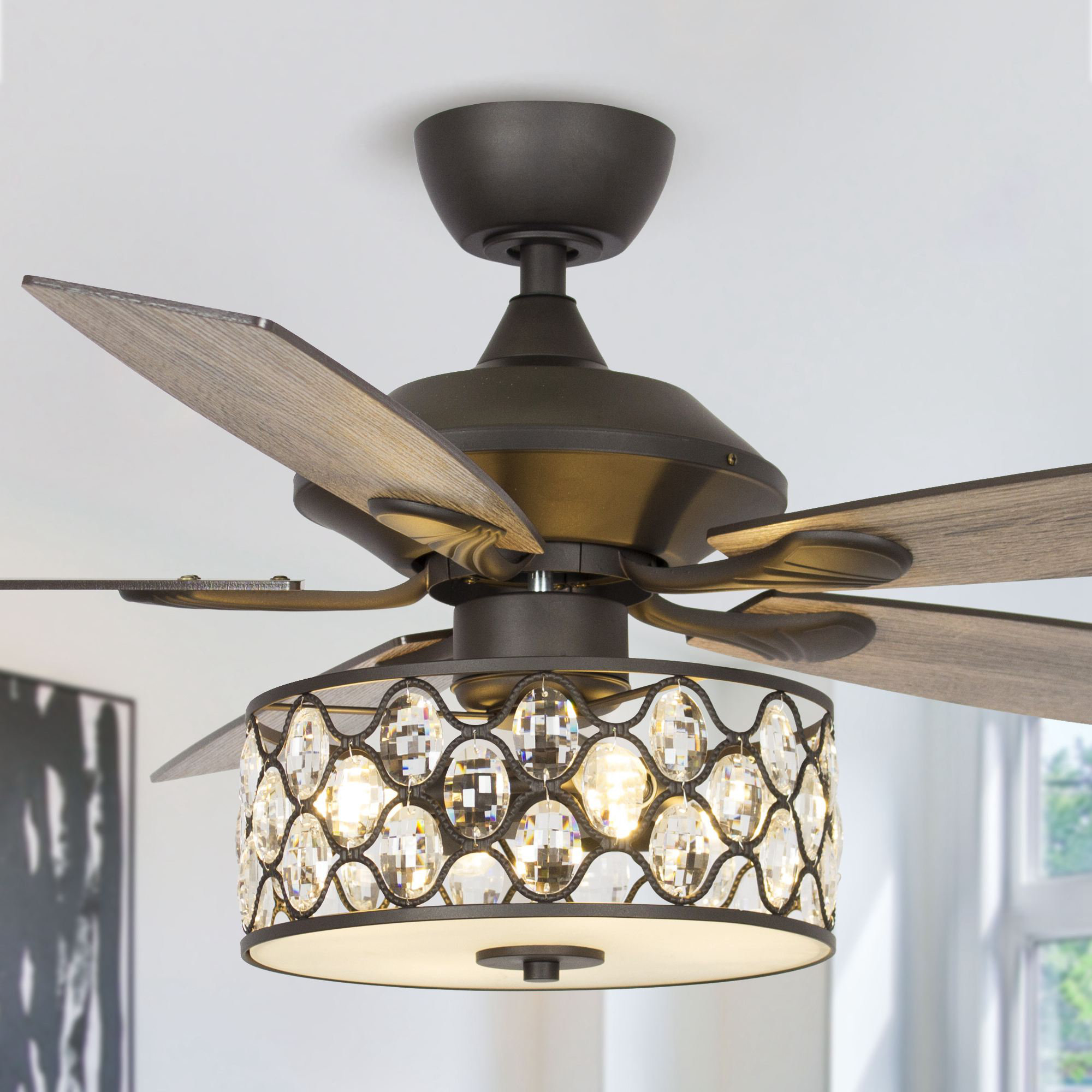 Hotwells 5 - Blade Crystal Ceiling Fan 