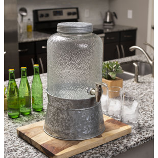 Home Basics NEW 2 Gallon Iced Beverage Glass Drink Dispenser BD44951 