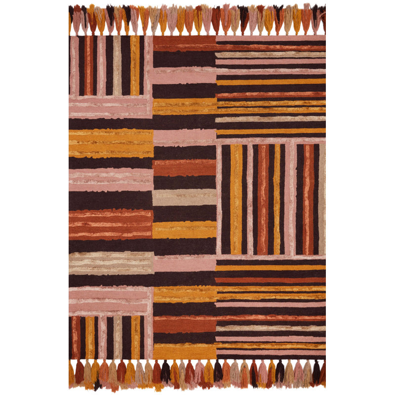 Justina Blakeney X Loloi Jamila Hand Hooked Wool Purple Pink Yellow Brown Area Rug Wayfair