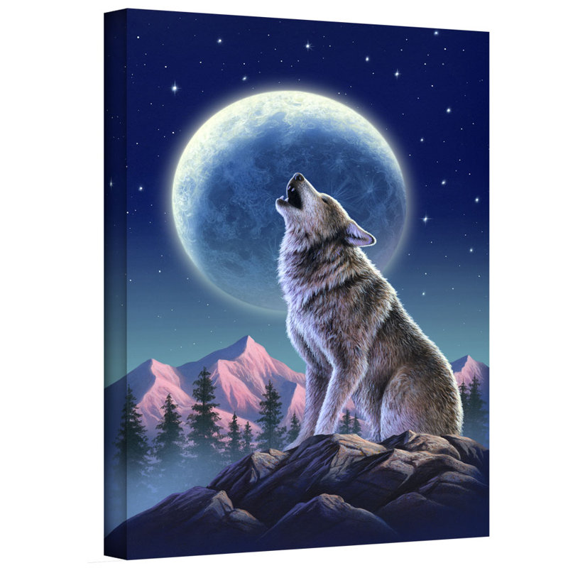 Artwall Wolf Moon By Jerry Lofaro Graphic Art On Wrapped Canvas Reviews Wayfair