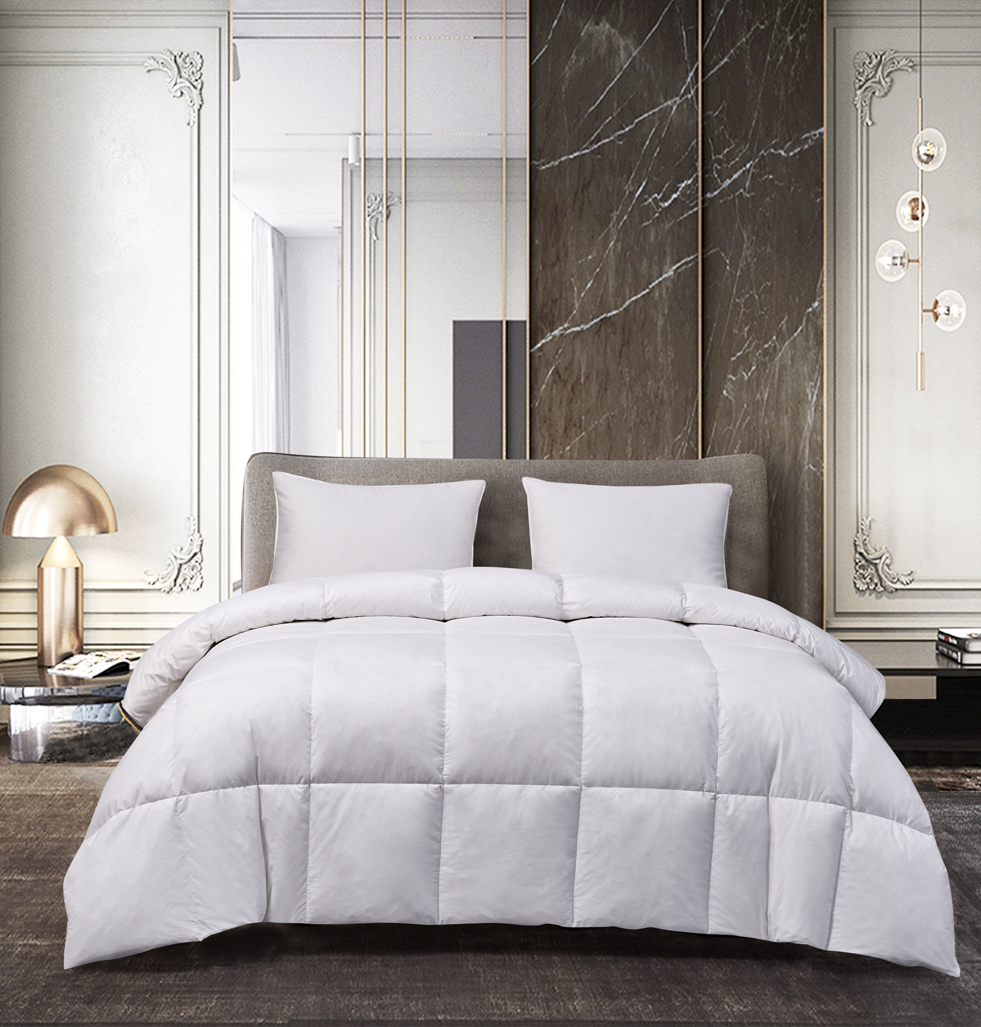 All Season Down \u0026 Feather Blend Comforter Alwyn Home Size: Queen