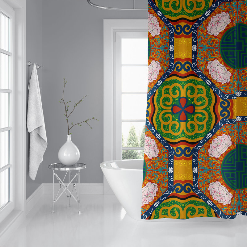 Bloomsbury Market Ariade Geometric Shower Curtain Wayfair