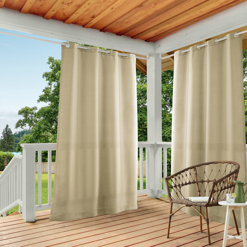 Cabana Solid Heavyweight Indoor Outdoor Curtains Size per Panel: 54" W x 96" L, Curtain Color: Cloud Gray