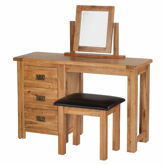 Union Rustic 3 Drawer Dressing Table Set With Mirror Wayfair Co Uk