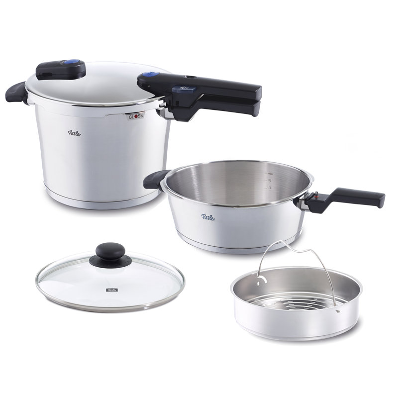 Fissler Usa Vitaquick Pressure Cooker Set 5 Pcs Pressure Cooker Skillet Glass Lid Insert Reviews Wayfair