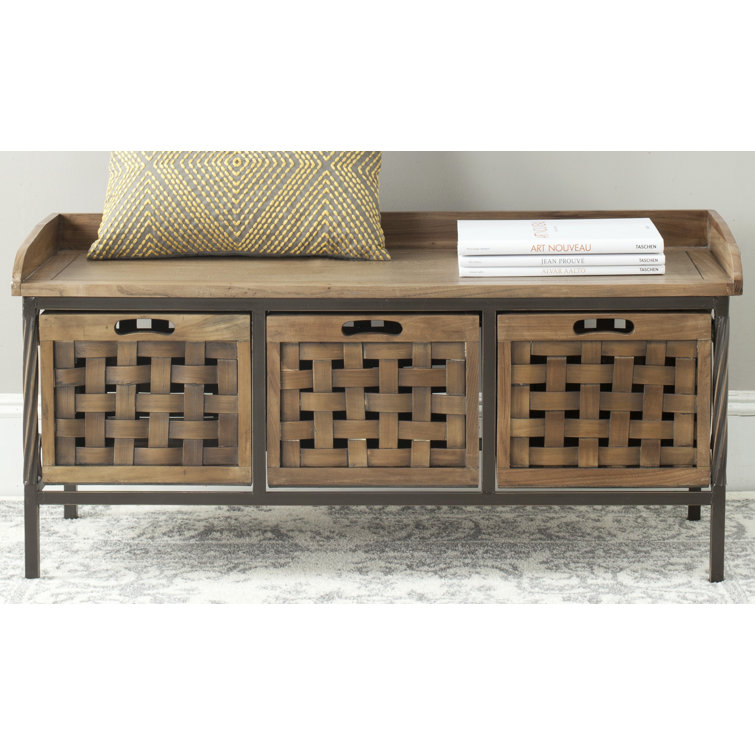 August Grove Isabella Wood Storage Bench Reviews Wayfair Co Uk