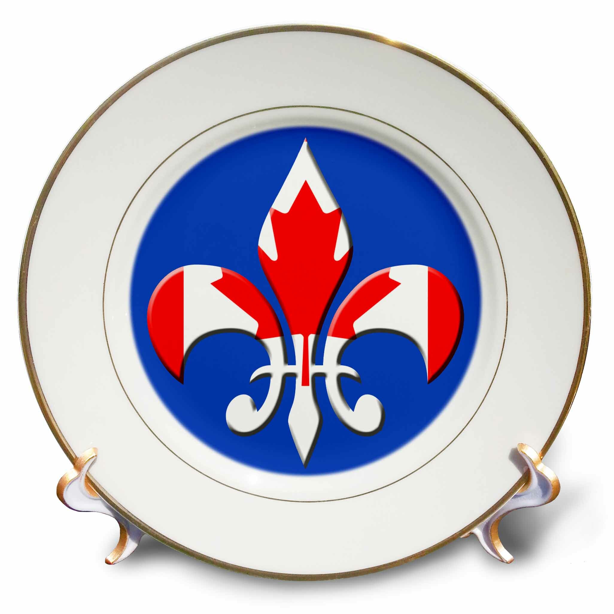 East Urban Home Large Fleur De Lis With Canadian Flag Overlay