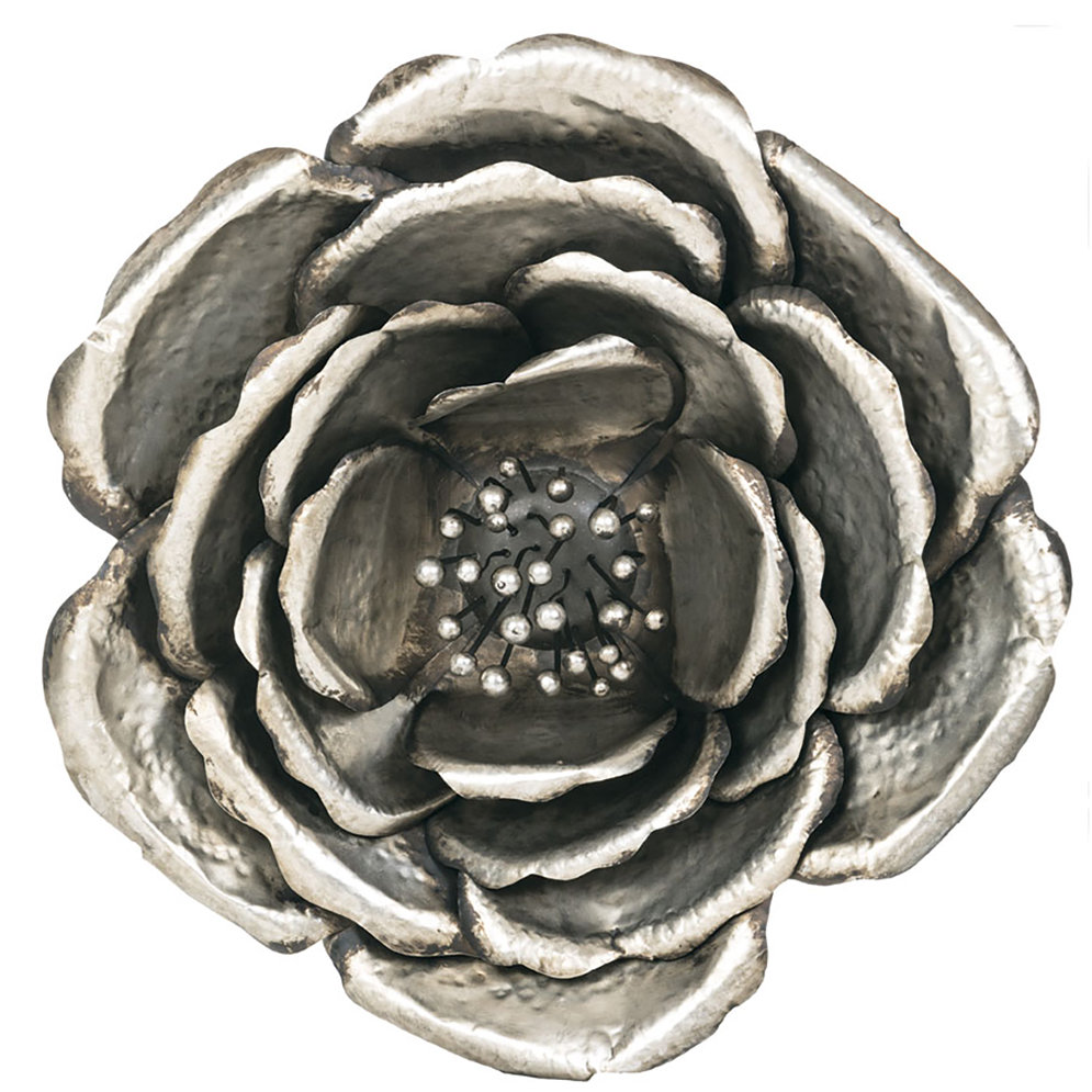 Silver Metal Flower Wall Decor Silver Metal Flower Wall Decor