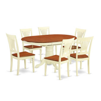 August Grove Spurling 7 Piece 36 Butterfly Leaf Solid Wood Dining Set Reviews Wayfair