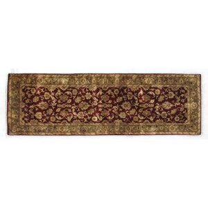 Super Kashan Hand-Knotted Wool Maroon/Green Area Rug